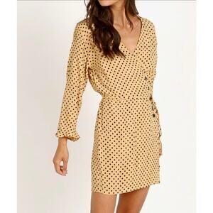 Faithfull the Brand Greta Wrap Mini Dress in Lula Dot US Size 4